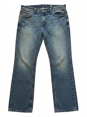 Ariat Men's Blue Bootcut Jeans Light Wash Tag Size 40x34 Measures 40x33
